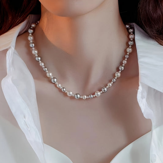 Women's Elegant Freshwater Pearl Necklace with Shell - Classic, versatile, and perfect for daily or party wear. Great Valentine's Day gift for all seasons.