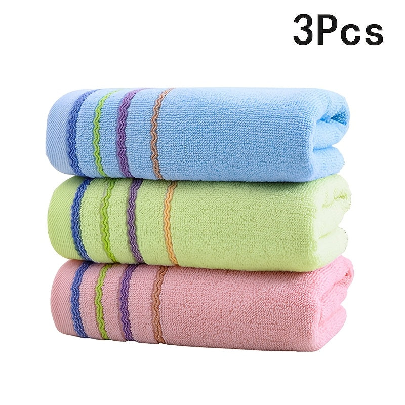 3-Pack of Modern Style Outdoor Towels - 100% Cotton Blend, Super Absorbent & Quick-Dry - Lightweight for Camping, Gym, Beach, Travel - Hand/Machine Washable - Oblong Shape