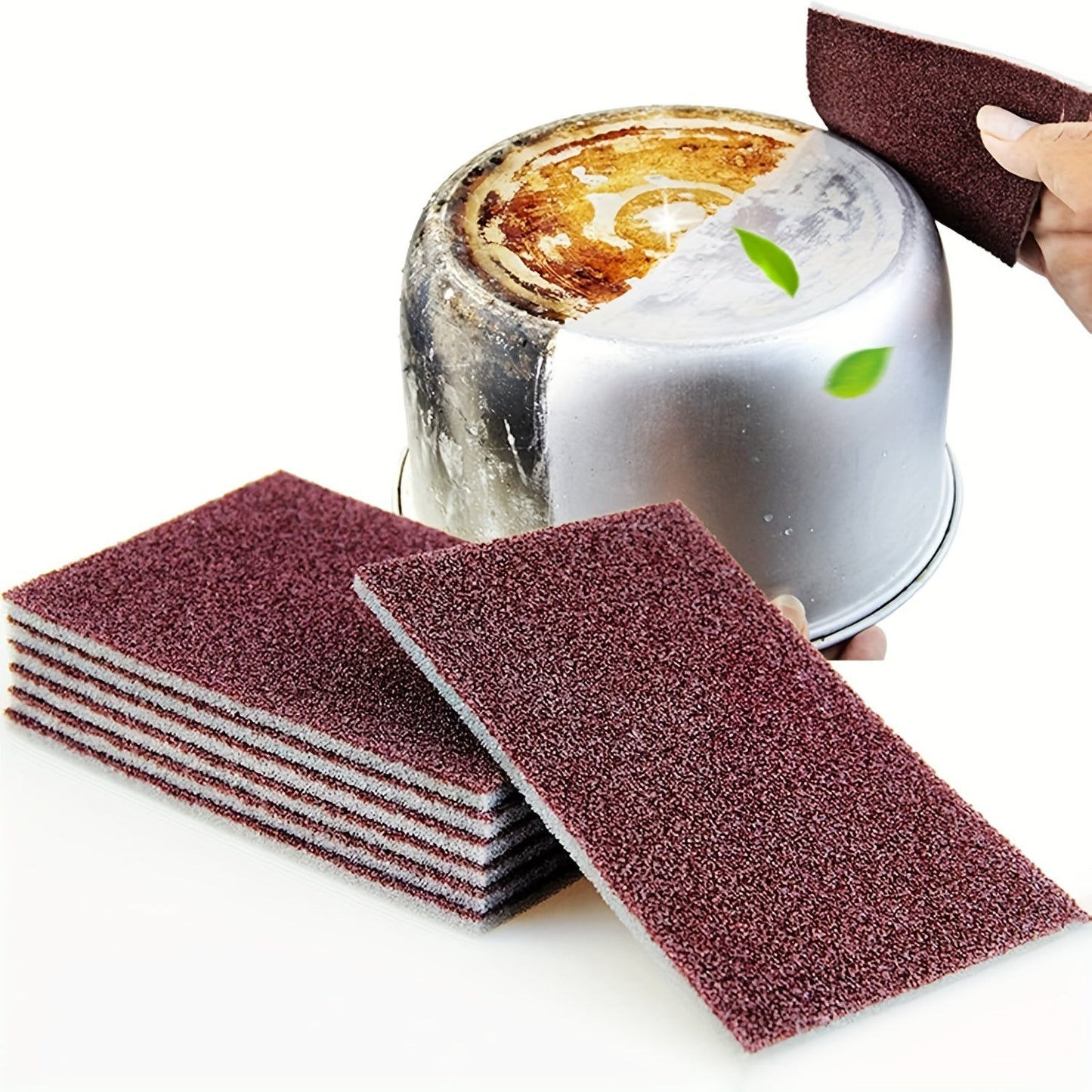 Set of 16 Large Carborundum Magic Wipe Pads - Powerful Scrubbing Sponges for Kitchen & Bathroom Cleaning, Rust Stain Removal, and Dishwashing - Multi-Purpose Stainless Steel Scouring Pads for Effective Dirt and Grime Removal, Cleaning Sponge