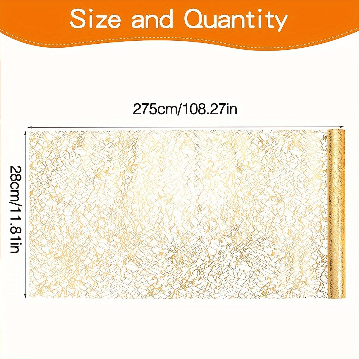 5pcs golden table runner made of polyester fiber organza, glitter metal thin mesh. Ideal for wedding, bridal shower, birthday party decor and room decor.