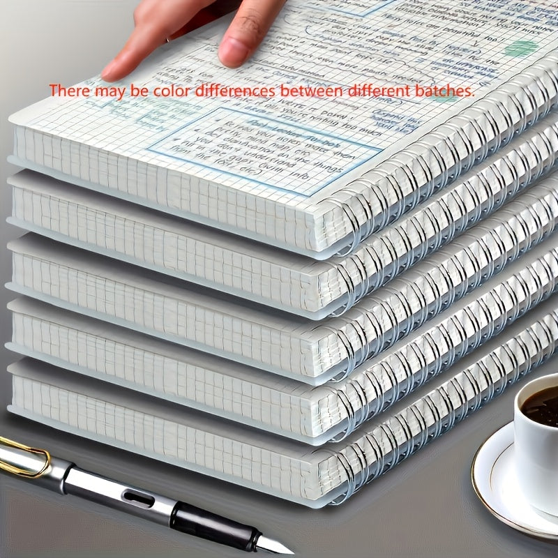 5-Pack A5 Waterproof Softcover Spiral Notebooks with White Paper, Lined & Grid Pages. Ideal for Business, Study, Diary, Office & Students. Thick and durable perfect for gifting.