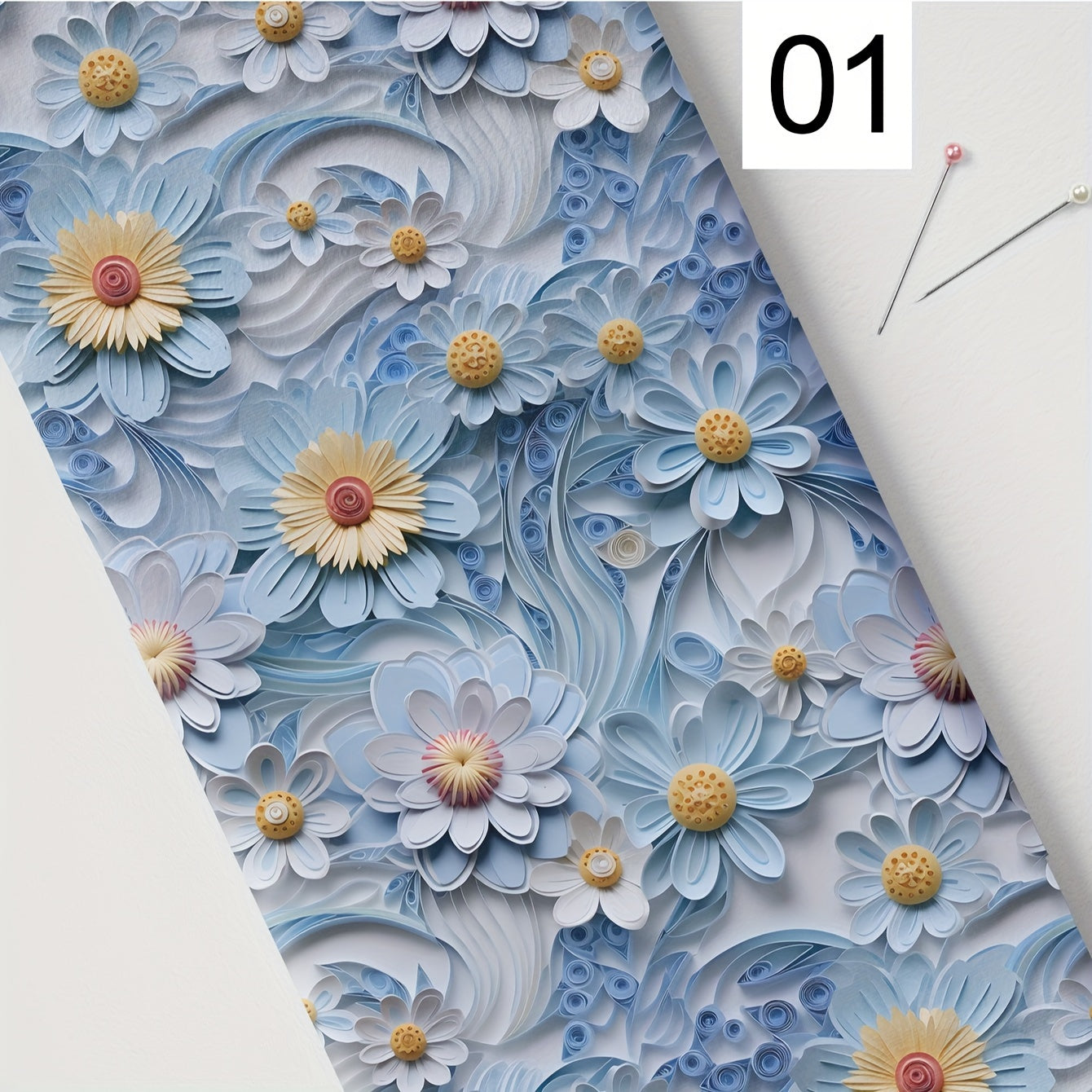 Soft DIY craft fabric with vibrant 3D floral design available in multiple sizes. Suitable for various projects including tablecloths, wall art, clothing, bags, dust covers, and pillows.