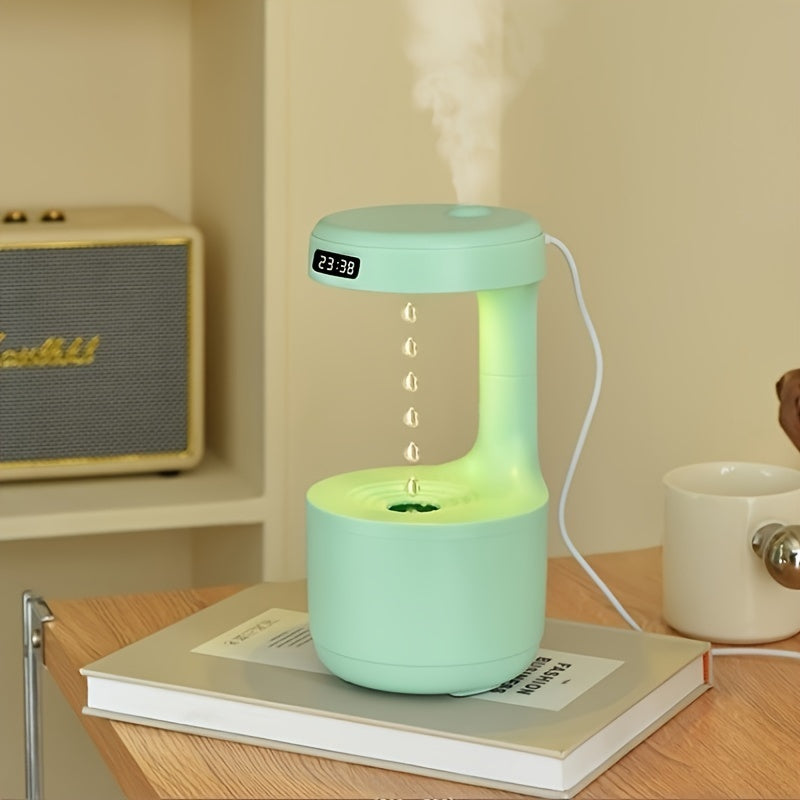 LED humidifier & oil diffuser with night light - Anti-Gravity, Large Capacity, USB powered for home.