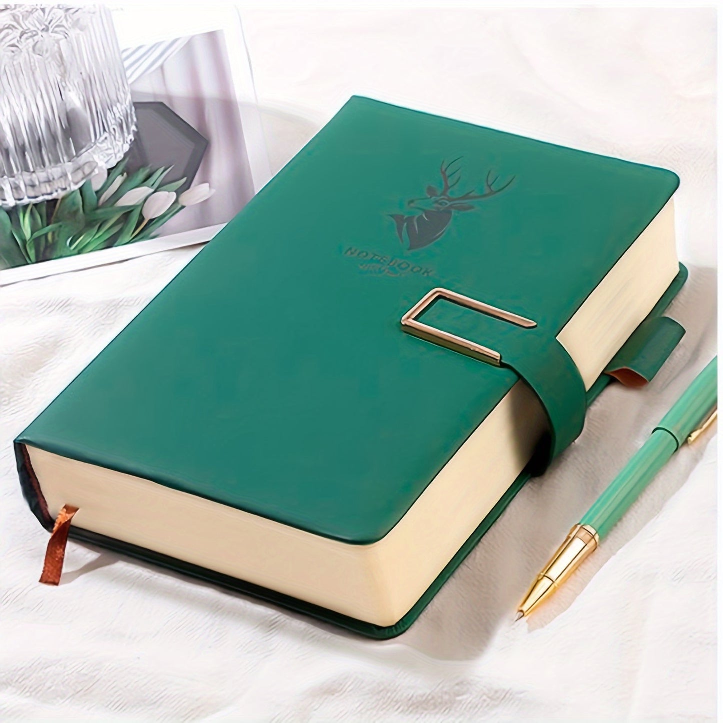 Customizable ultra-thin A5 notebook with soft cover, bookmark, and waterproof design for office, business, and student use.