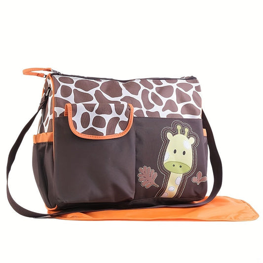 Mommy Bag with Stylish Cartoon Pattern - Spacious with Multiple Functions, Includes Dry & Wet Separation - Ideal for Moms and Babies!