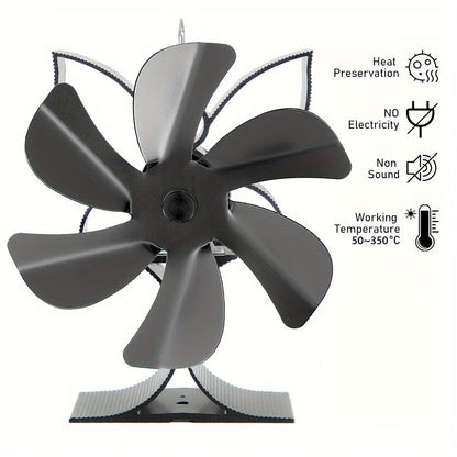 Get 1 or 2 pieces of the 6-leaf wood stove fan, designed to distribute heat efficiently from your wood, gas, or log burner stove. This heat-driven wall fan is crucial for keeping your home comfortable during the colder months of autumn and winter. It is