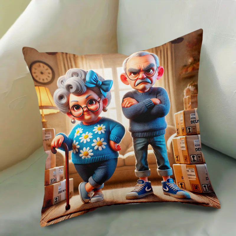 Pamper your grandma and grandpa with the trendy 1pc Glam Style Cartoon Print Pillow Cover. Crafted from hypoallergenic polyester, this machine washable cushion case features a zippered closure and soft knit fabric for maximum comfort. Perfect for bed