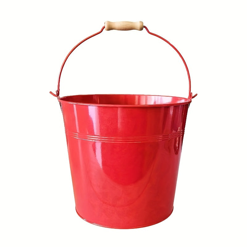 This heavy-duty stainless steel bucket, measuring approximately 25.4 centimeters, is perfect for parties, weddings, crafts, tableware, and table centerpieces. The metal bucket features a galvanized golden finish and a convenient handle for easy carrying.