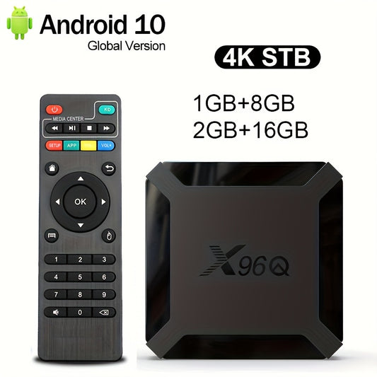 X96Q Smart TV Box with Android10, Allwinner H313 Quad Core CPU, 4K Streaming, 2.4G WiFi, EU Plug