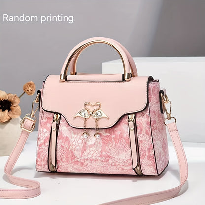 New high-end textured women's bag: stylish and practical printed handbag that can be worn as a trendy shoulder bag or crossbody for fashionable ladies.