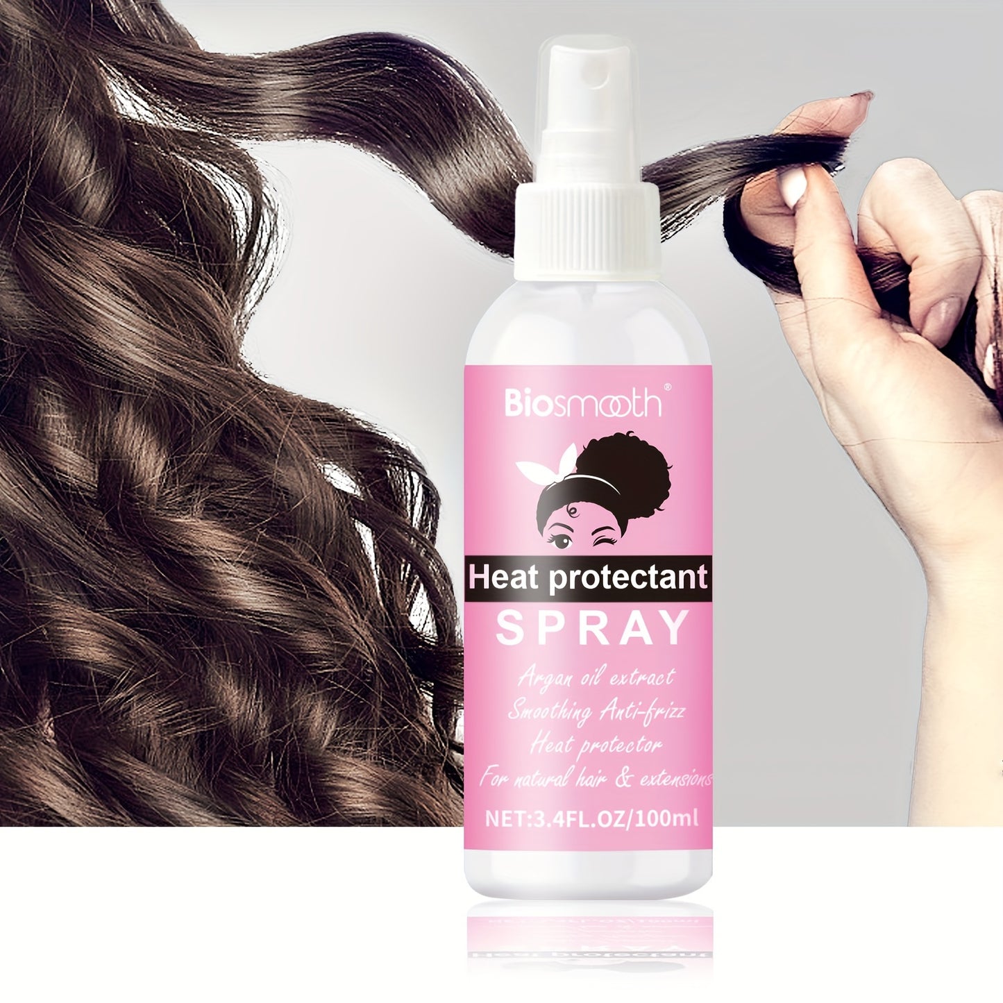 Biosmooth Heat Protectant Spray, 100ml - Moisturizing & Smoothing for All Hair Types.