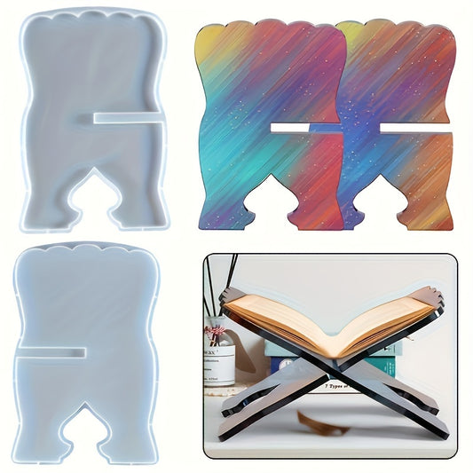 Silicone book shelf resin molds for DIY crafts in gradient and marbled designs. Flexible and durable for unique home decor projects.