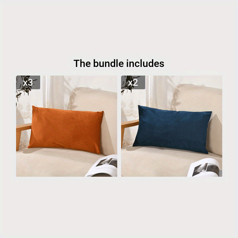 Modern Dutch Velvet Throw Pillow Cover in Navy Blue, Yellow-Green, Orange. Soft polyester, zip closure, hand wash only. For living room & bedroom decor (Pillow not included).