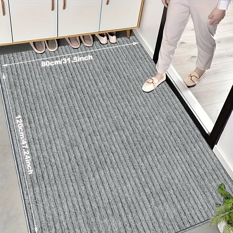 Durable All-Season Outdoor and Indoor Door Mat for Home Entrance, Anti-Slip Heavy Duty Front Door Mat for Garage, Garden, and Pets, Easy to Clean Absorbent Washable Dirt Trapper Indoor Mat