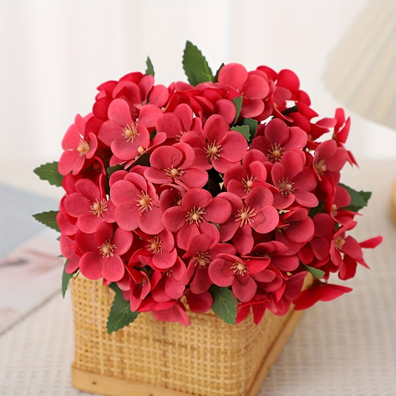 Elegant artificial Begonia flower arrangement in fabric, perfect for any table decor.