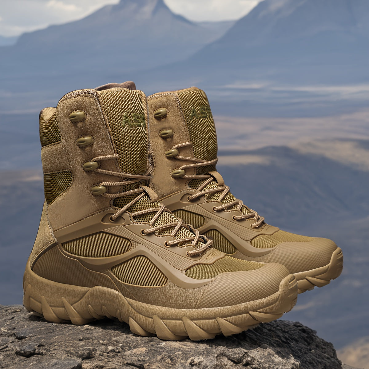 Sturdy Men's Hiking Boots with Breathable, Shock-Absorbing Design for Outdoor and Casual Use