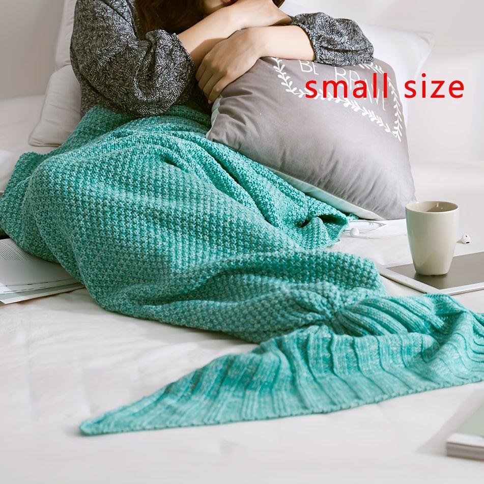 Get yourself a 1 piece Mermaid Tail Blanket, a cozy crochet blanket perfect for all seasons. This soft and comfy blanket is ideal for women and can be used for lounging on the sofa or sleeping. It also makes a cool birthday, wedding, or Mother's Day gift.