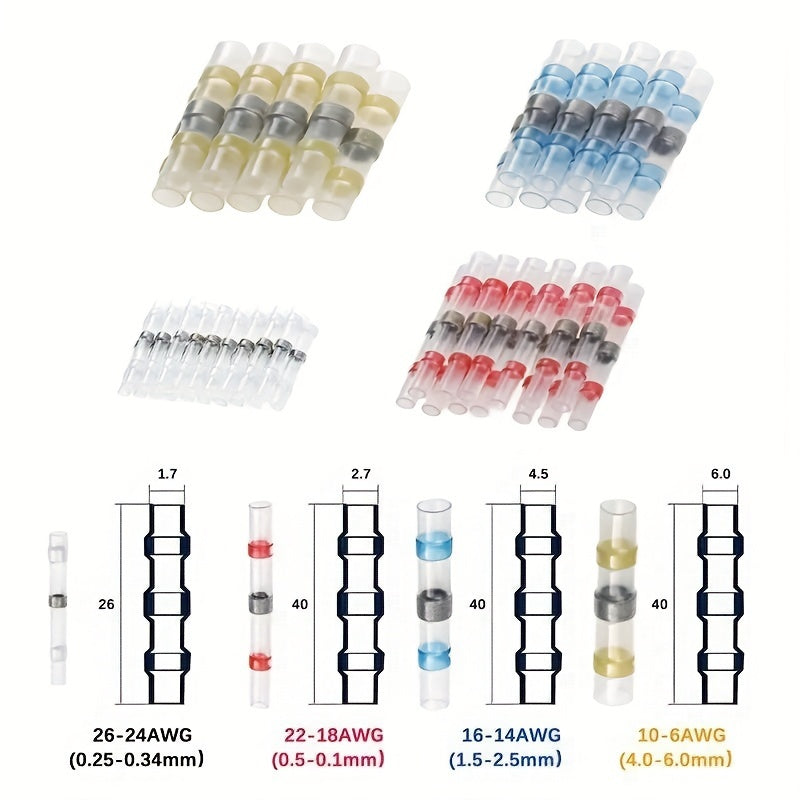 300//900pcs Heat Shrink Wire Connectors for Marine & Automotive Use