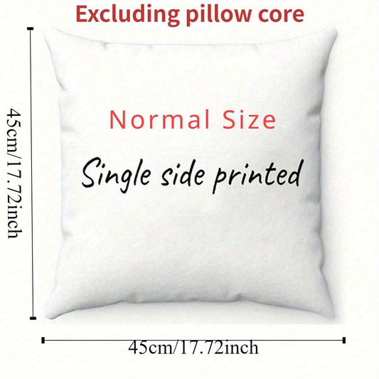 Personalize your home decor with a 1pc Customizable Square Throw Pillow Cover. This personalized polyester blend cushion case is the perfect unique gift for weddings, Mother's Day, birthdays, and more. Featuring a soft, single-sided print, this pillow