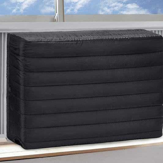 Black Window Air Conditioner Cover, 1 piece, measures 43.18x33.02x7.62cm, designed to protect your AC unit from dust and water outdoors, no electricity required