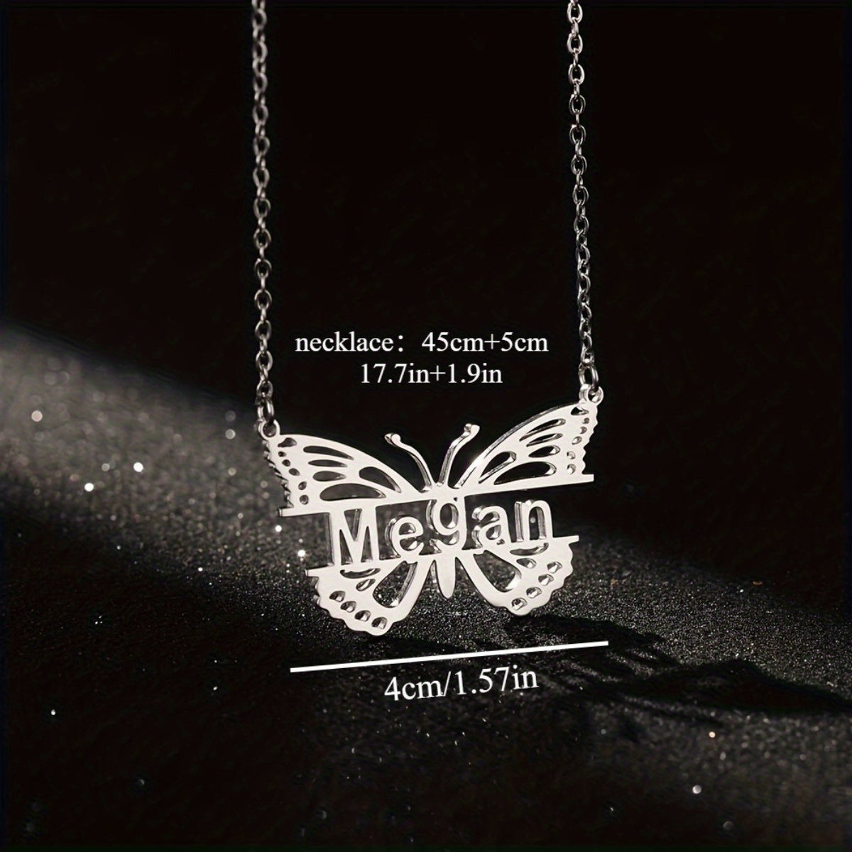 This exquisite personalized butterfly name necklace is crafted from durable 18K gold plated stainless steel. It makes a perfect mini jewelry gift for Mother's Day or Christmas.