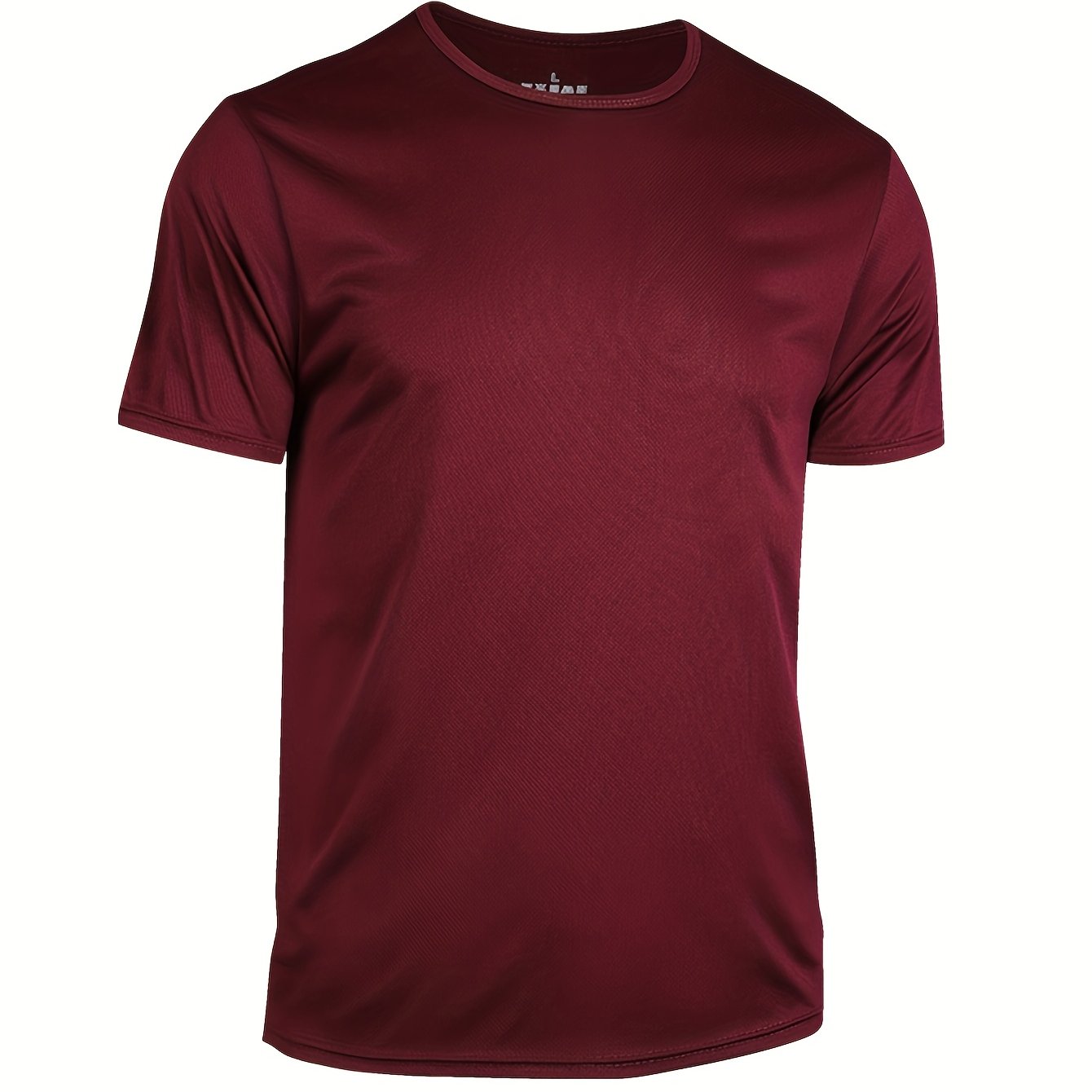 Men's Quick-Dry Athletic T-Shirt for Gym and Running: Breathable, Moisture-Wicking, Solid Color, Blazer, Round Leader