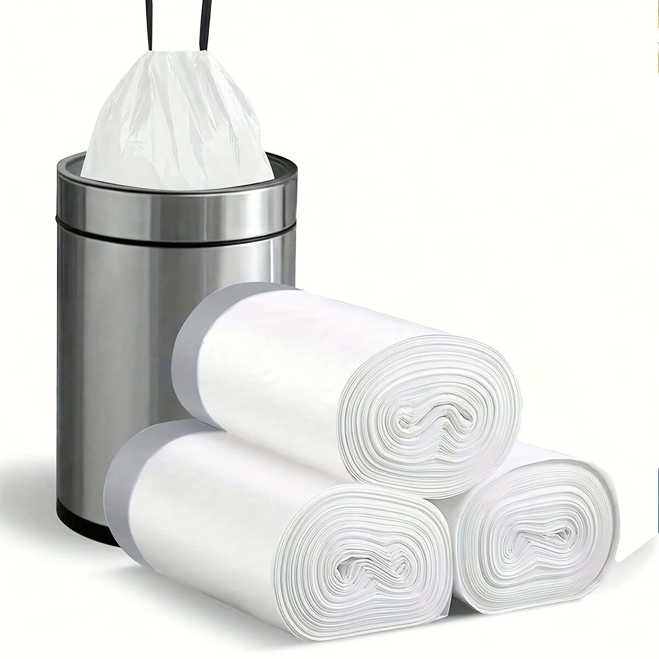 75 thickened large portable garbage bags with drawstring, suitable for home, office, bedroom, and bathroom trash cans. Perfect for kitchen and bathroom use, and ideal for restaurant