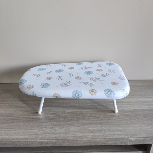 Compact Floral Design Ironing Board, Foldable Tabletop Clothes Pressing Pad, Sturdy Plastic Material, Secure Base, Convenient Space-Saving Option