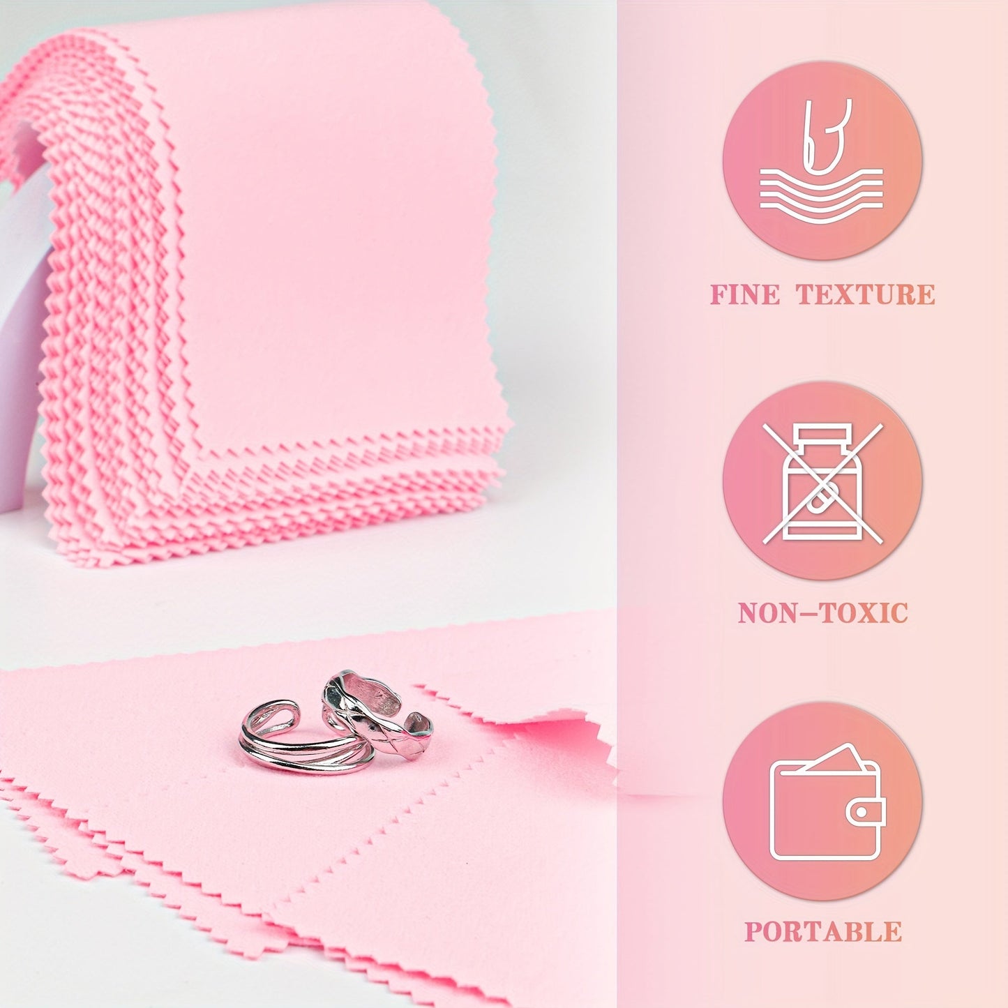 Jewelry Cleaning Cloth Set of 30 Pieces, Individually Wrapped, 8x16cm Polishing Cloth