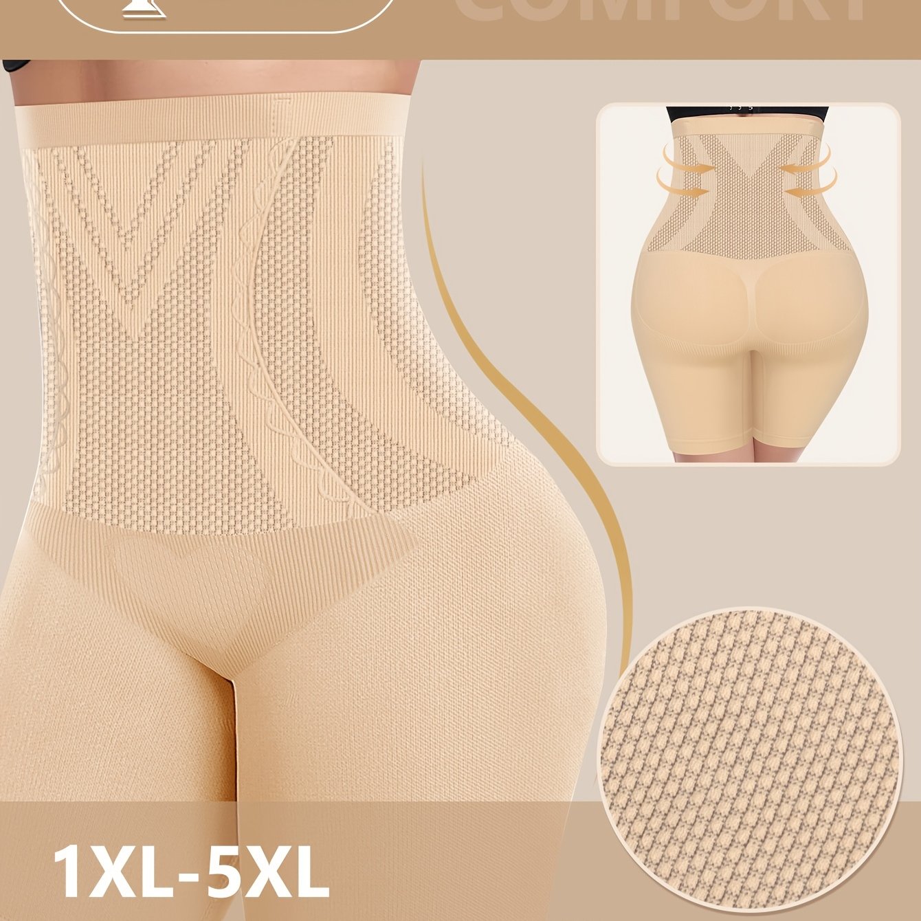 MEIYATING High-Waist Shaping Shorts: Soft, Comfortable Tummy Control Slimming Underwear, Elegant Design for Fall & Winter. Highwaist Briefs with Breathable Material.