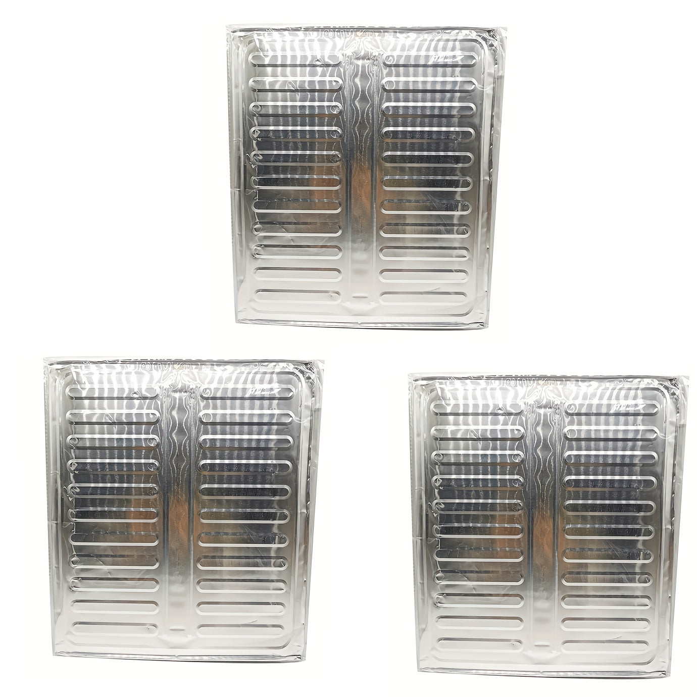 Choose from a single piece, two-piece set, or three-piece set of Foldable Kitchen Greaseproof Aluminum Spacers. These spacers provide a heat shield and are grease resistant, but should not come into direct contact with food. They are easy to clean