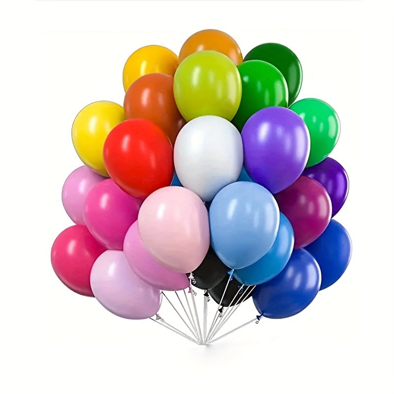 51 colorful latex balloons for weddings, birthdays, anniversaries, graduations, holidays, and celebrations. Perfect for indoor parties.