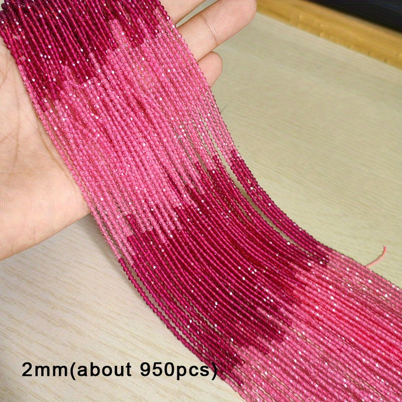 Approximately 950 pieces of 2mm Bohemian-style gradient-colored beads, faceted glass beads for creating jewelry bracelets and DIY accessories.