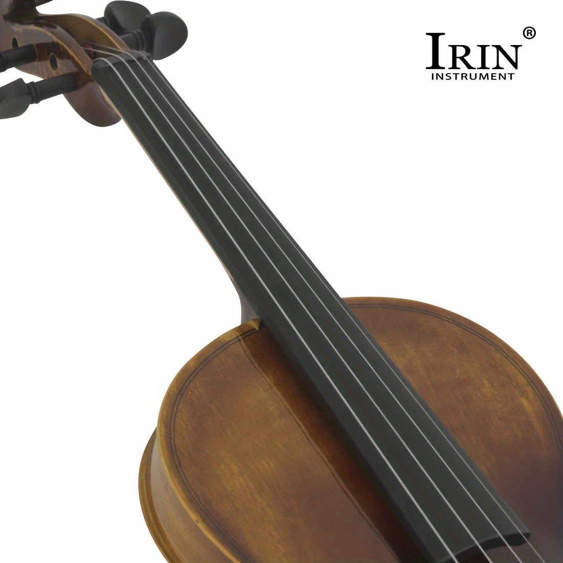 IRIN AV-207 Glossy Violin with Basswood Chin Rest, Precision Pegs, Clear Layers - Deep Brown Finish, Lightweight & Durable Design for Enhanced Sound Quality, Includes Accessories