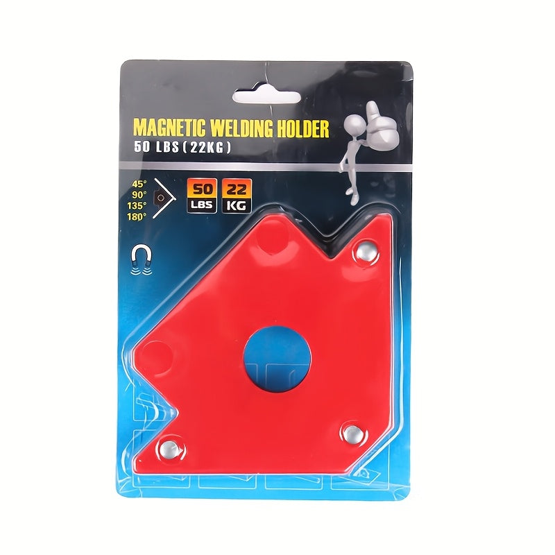 Compact Short Arrow Welding Magnet, 11.34 KG Metal Magnetic Stand with Multiple Angle Options for Precision Positioning in Welding.