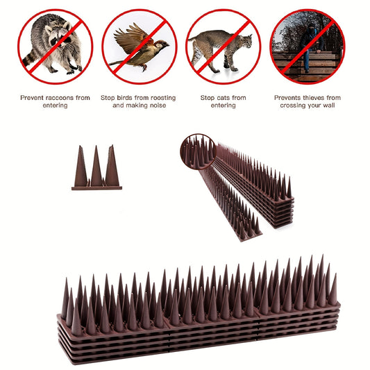 ZLYUQI Bird Spikes - Plastic fence spikes for outdoor use, physical electronic pest control. Prevents birds, squirrels, cats, raccoons, crows. No electricity or battery needed. Available in