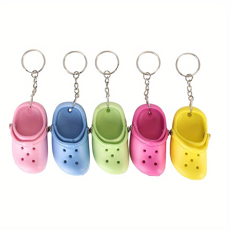 Set of 20 Mini Keychains - Silicone Shoe Charms available in 5 Colors, Ideal for Bags & Keys, Durable & Convenient Accessory for Women, Men, Girls, Boys - Great Gift Idea