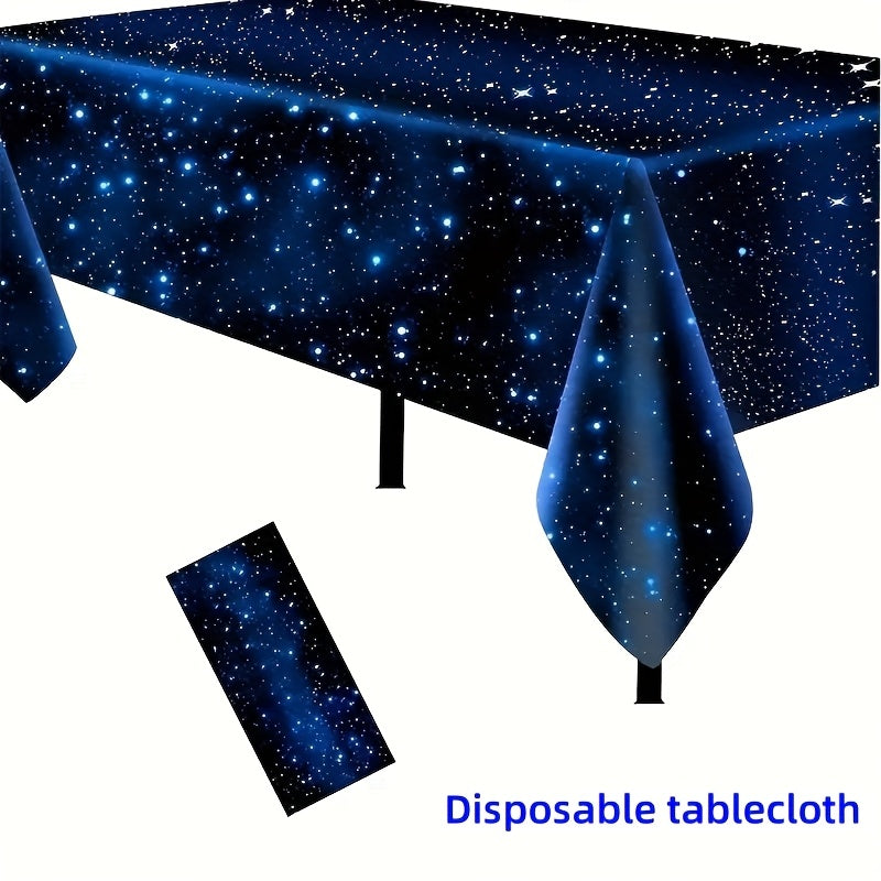 Disposable PEVA Starry Sky Tablecloth - Waterproof, Thickened, Perfect for Holiday Party Banquet Goodies and Activity Parties