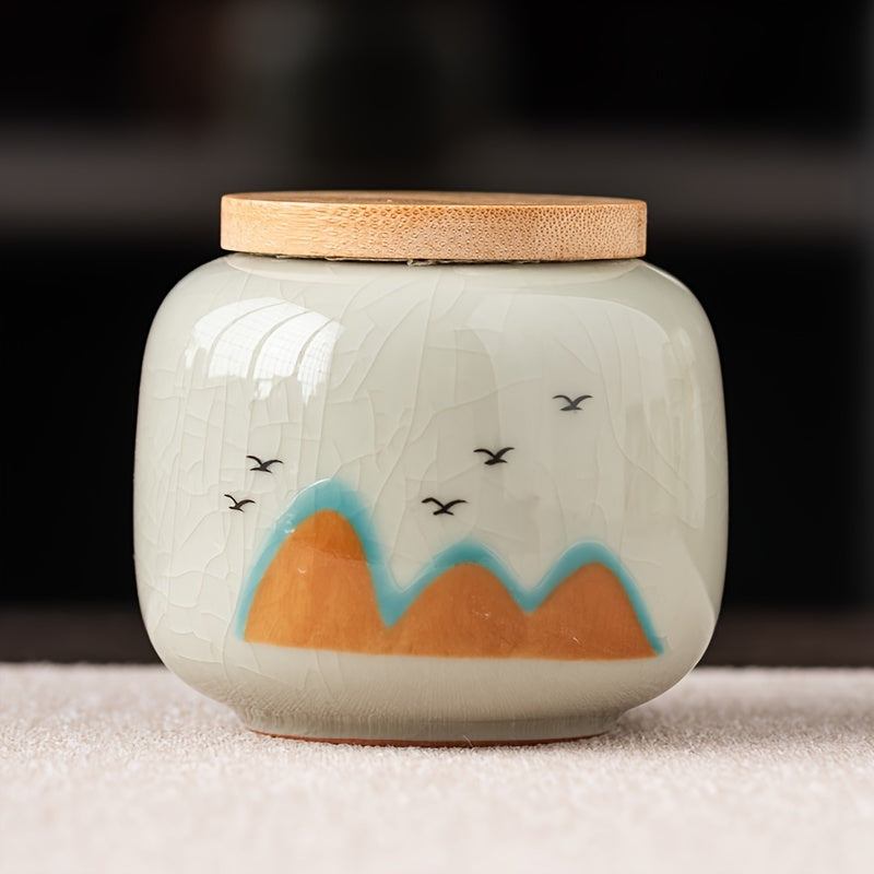 Stylish Ceramic Tea Storage Container - Keeps Loose Leaf Tea and Coffee Beans Fresh, Great for Organizing Your Kitchen