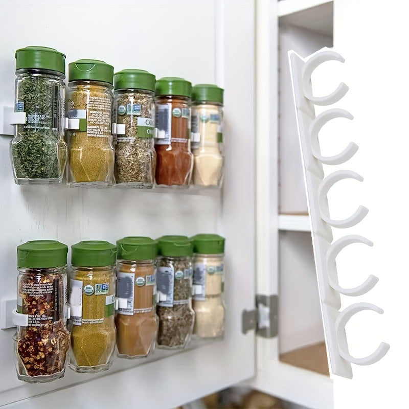 Compact Kitchen Spice Rack - Easily Mounts to Wall, Securely Holds Seasoning Bottles, Adjustable Size