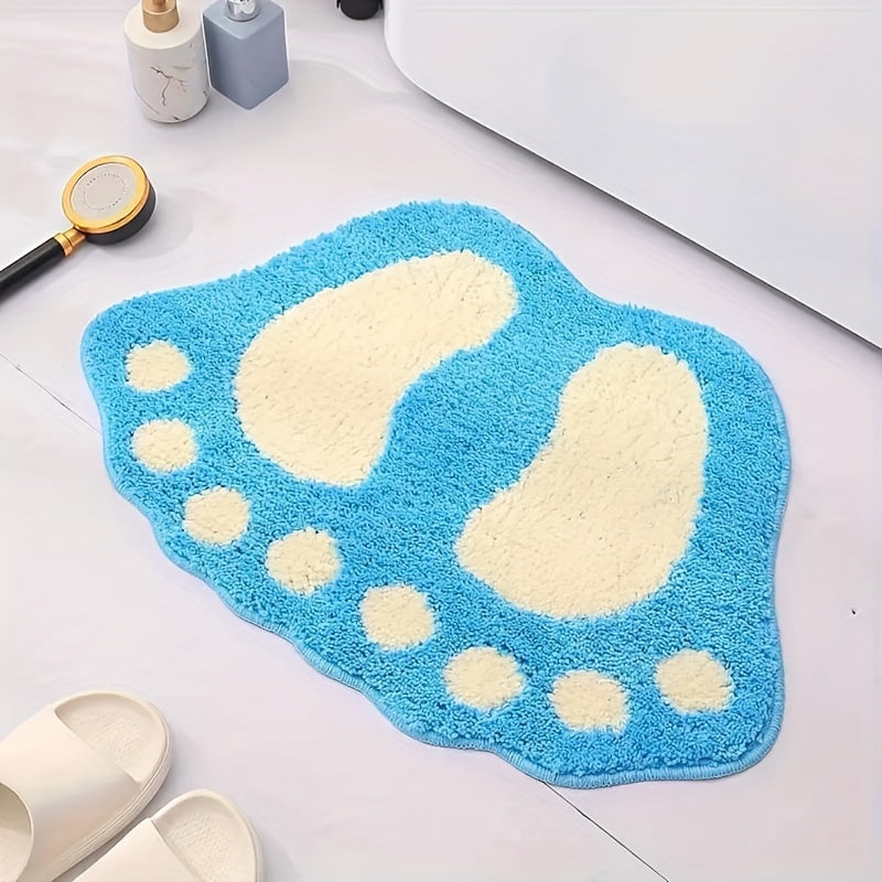 Paw Print Bathroom Floor Mat - Absorbent, Quick-Drying, and Non-Slip - Soft Kitchen Carpet Rug, Perfect for Bathroom, Bedroom, or Living Room - Ideal Home Decor and Bathroom Supplies