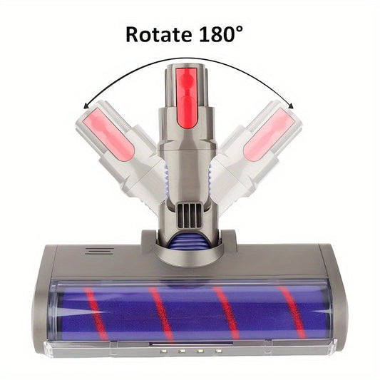 Совместимо с беспроводными пылесосами V7, V8, V10, V11, V15, эта насадка с мягкой роликовой щеткой с LED подсветкой является съемным аксессуаром для пола из ABS с washable фильтром.