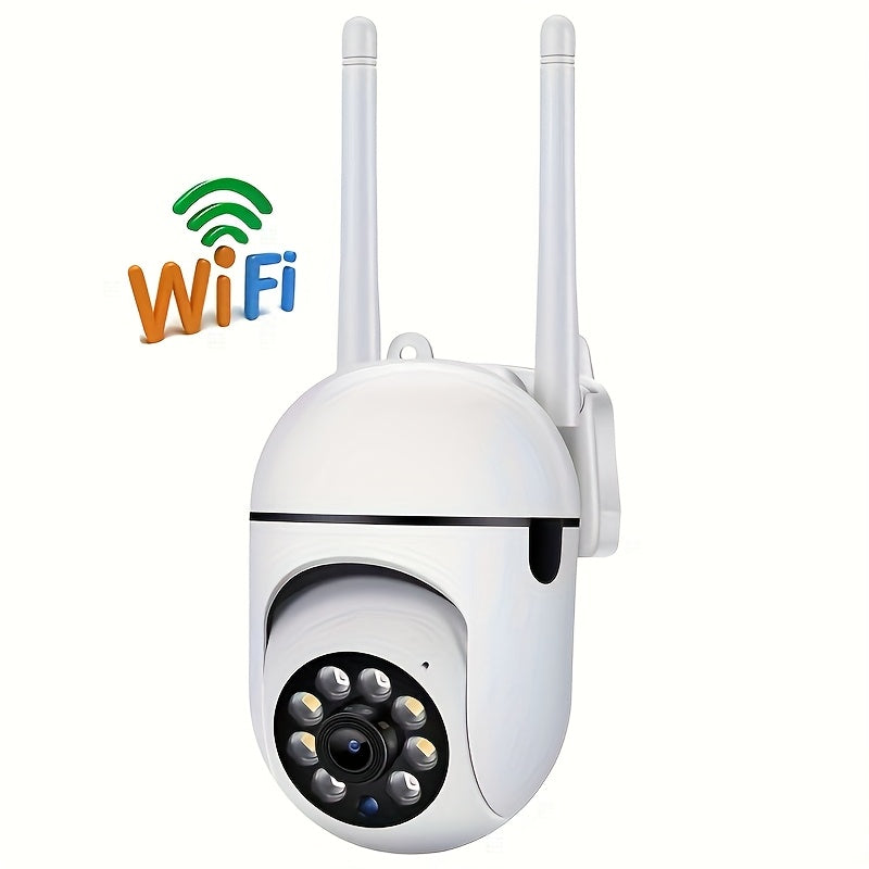 HD security camera with 2-way audio, PTZ, color night vision, Wi-Fi, and motion tracking. Ideal for smart home security indoors and outdoors.