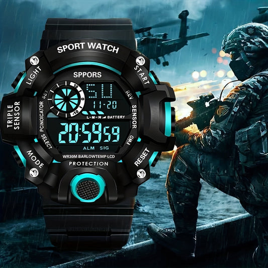 Men's Electronic Watch with Night Light Alarm Clock, Versatile Sports Watch, Perfect Gift Option