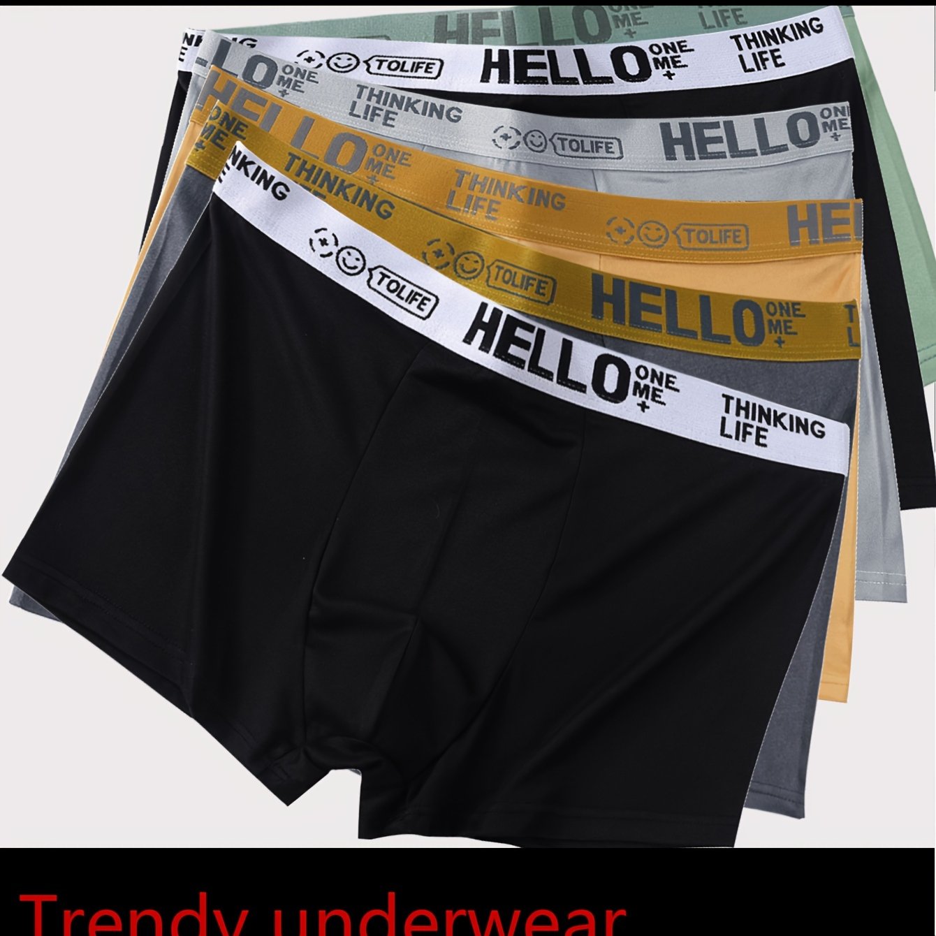 Random, trendy men's underwear that is breathable, sterile, soft, elastic, and comfortable for daily wear or quick-drying during sports.