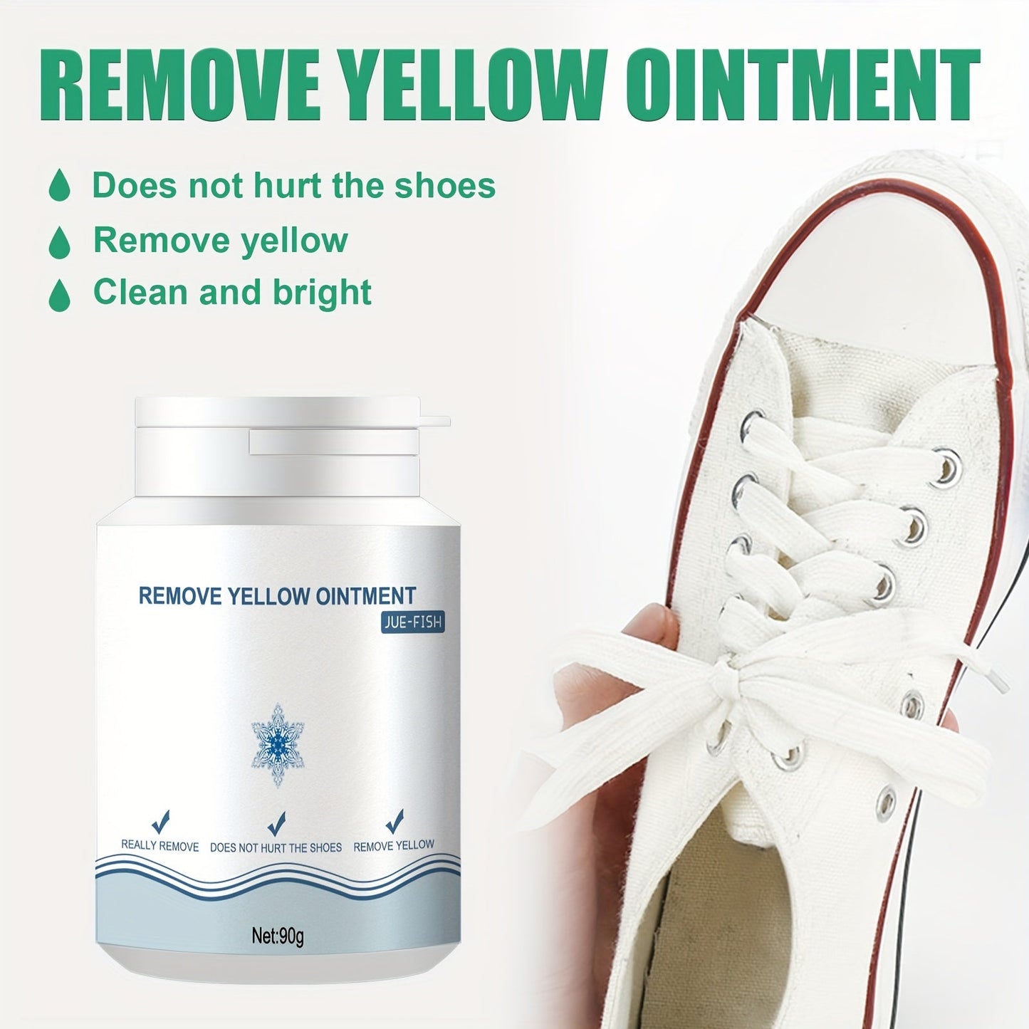 Gel Shoe Cleaner for White Sneakers and Canvas Shoes - Removes Stains and Yellowing without Water - Easy to Use and Portable