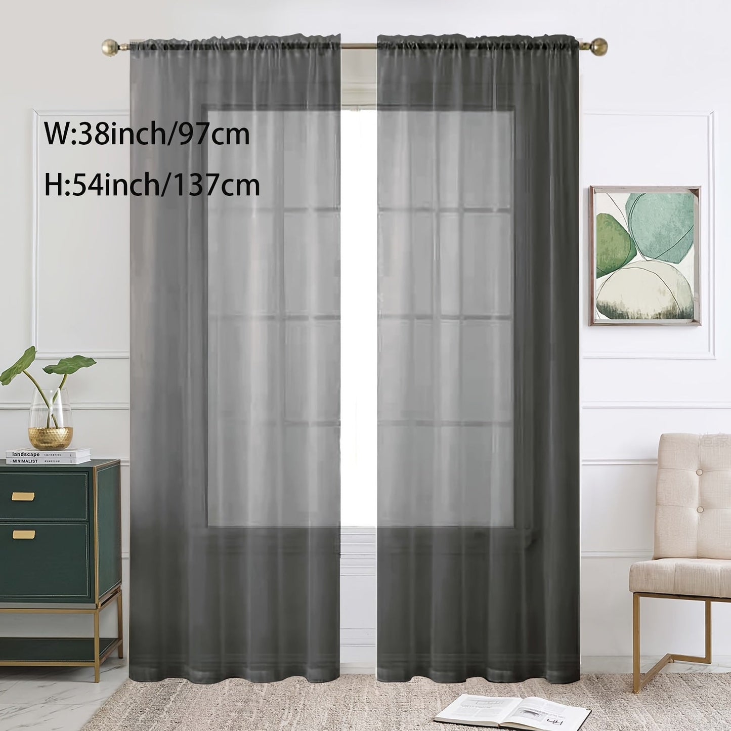 Add a touch of elegance to your kitchen, bedroom, or living room with this single panel sheer curtain. Perfect for letting in natural light while still providing privacy. Features a rod pocket design for easy hanging. Enhance your home decor with this