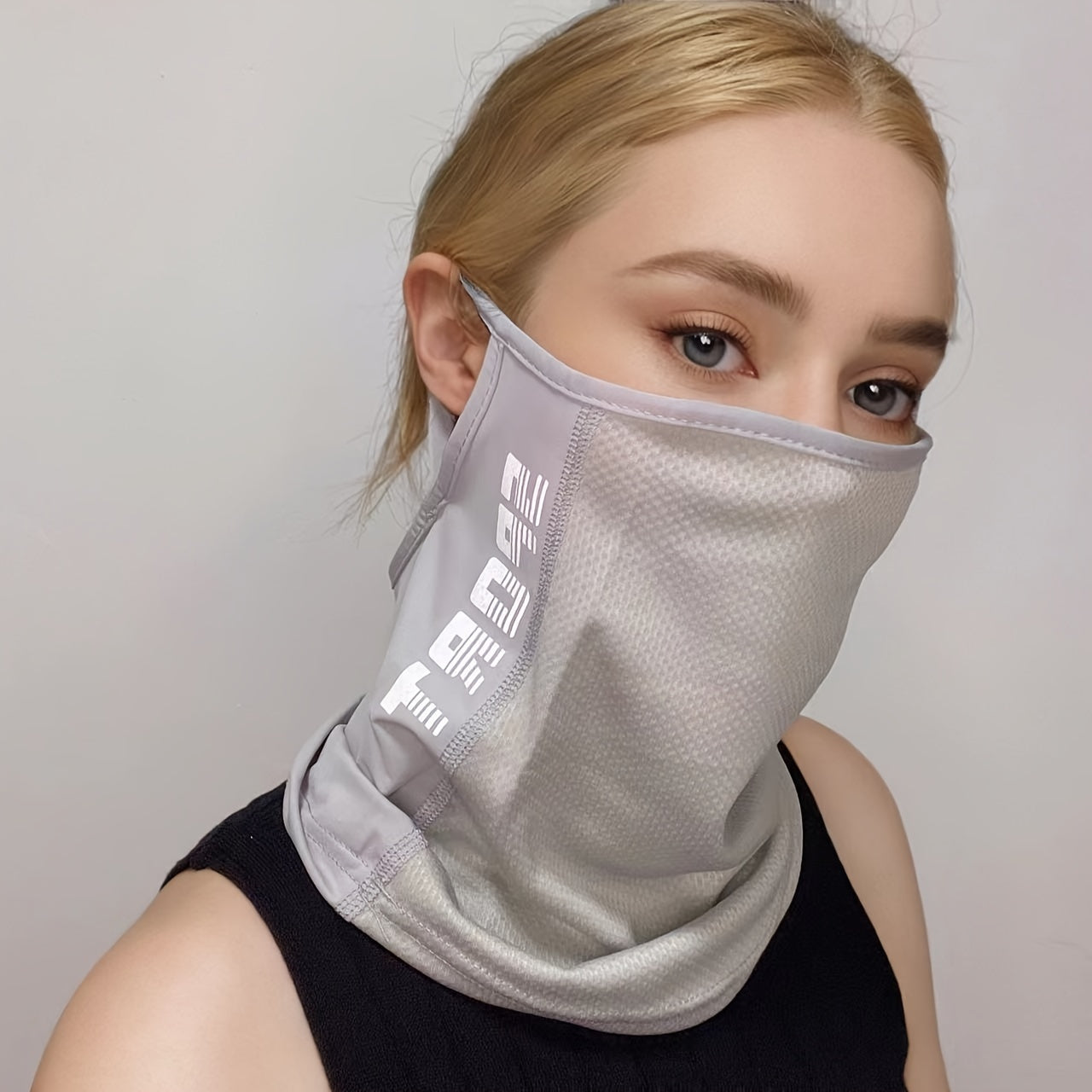 Stylish Women's Summer Accessory - Breathable Mesh Sports Face Mask with Ear Loops for Cycling and Golf, Cooling, Sun-Protective, and Windproof