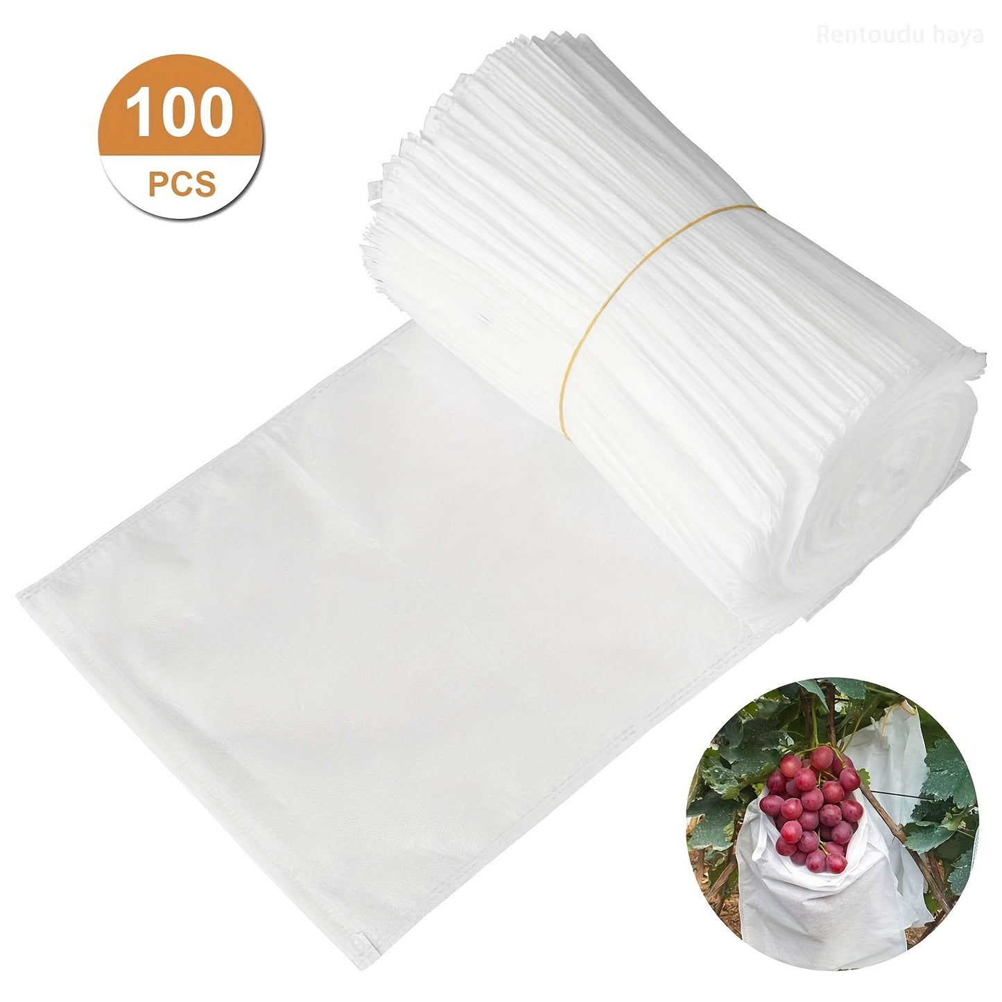 100 pieces of Cordón Protection Bags for Fruits and Vegetables, Garden Pest Control, Anti-bird, Home Dustproof Bags - 24 x 38 cm.