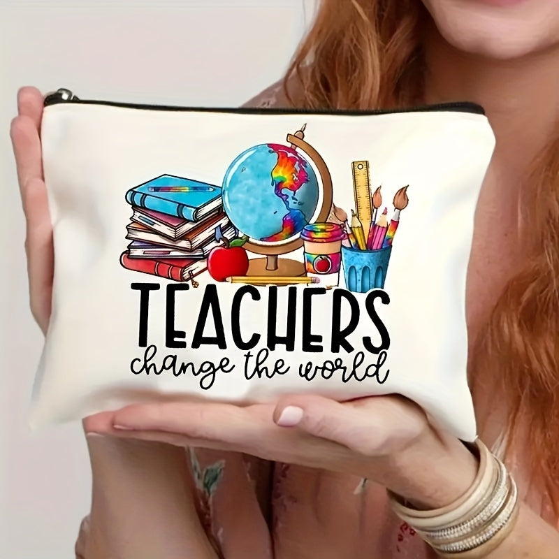 Durable polyester makeup bag, great for gifts or personal use, scent-free and non-waterproof. Ideal for teachers for retirement, birthday, graduation, or Teacher's Day.